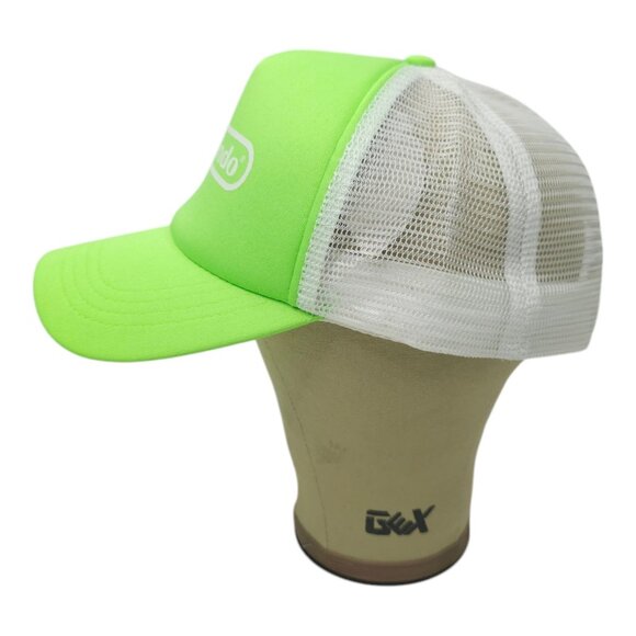 Nintendo Logo Mesh Snapback Cap Trucker Baseball Foam Hat NES Neon Green NEW - Picture 10 of 13